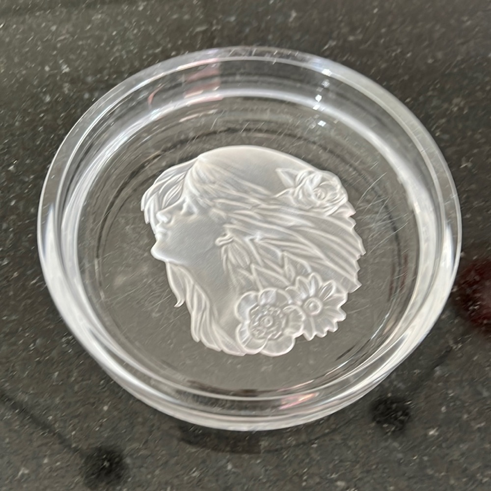 Art Nouveau style.Crystal or glass dish from the 1980’s.